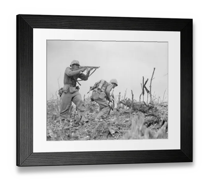 Framed Print : Soldier Aiming His Gun Framed Print : Soldier Aiming His Gun