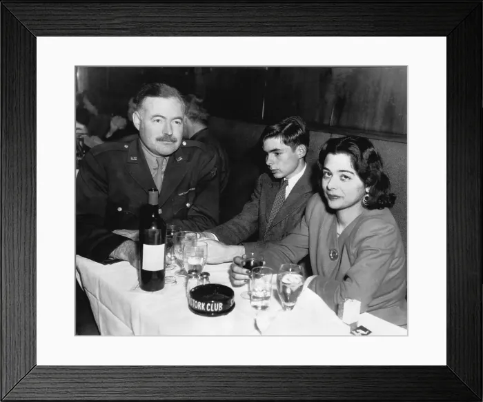 Framed Print : Ernest Hemingway with Companions Framed Print : Ernest Hemingway with Companions