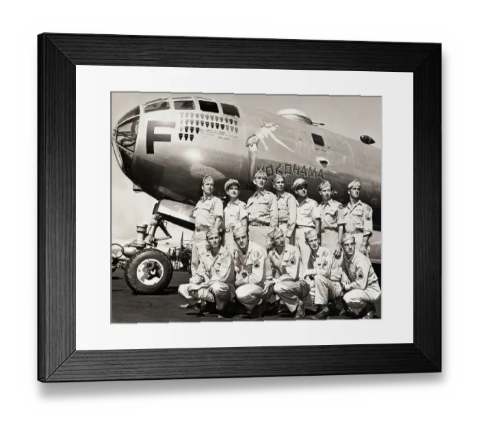Framed Print : Crew Standing with B-29 Superfortress Framed Print : Crew Standing with B-29 Superfortress