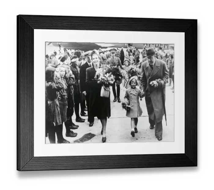 Framed Print : Swedish Royals Walking Through Crowd
