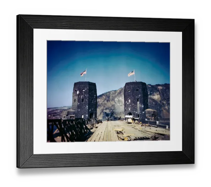 Framed Print : Destroyed Bridge Scene Framed Print : Destroyed Bridge Scene
