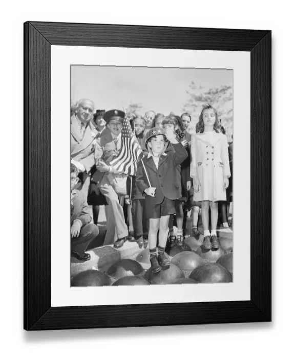 Framed Print : Boy Saluting Memorial Day Parade Framed Print : Boy Saluting Memorial Day Parade