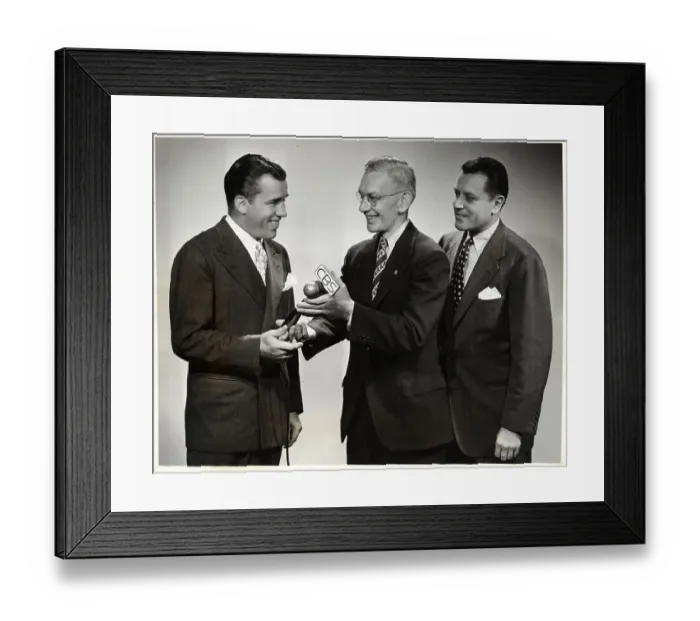 Framed Print : Parks Johnson Gives Mike To Ed Sullivan Framed Print : Parks Johnson Gives Mike To Ed Sullivan