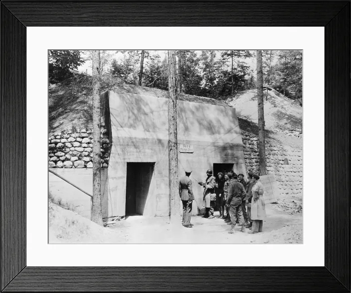 Framed Print : Soldiers Outside Cave Containing Stolen Treasures Framed Print : Soldiers Outside Cave Containing Stolen Treasures