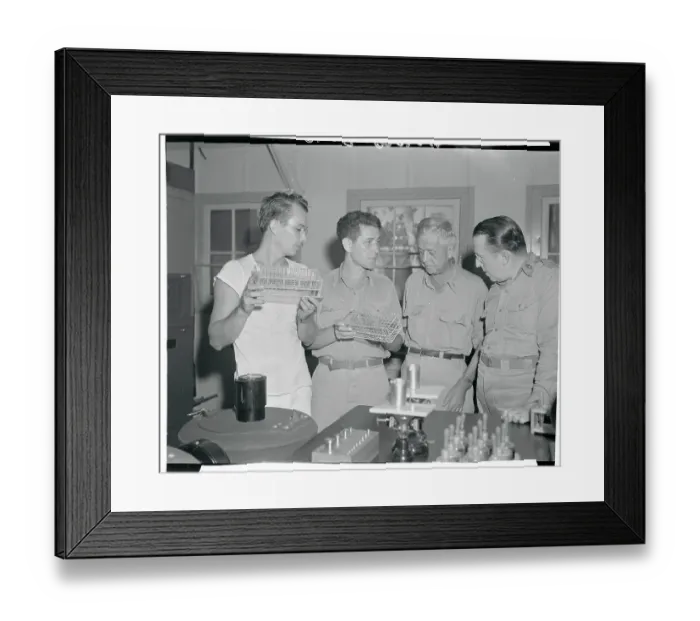 Framed Print : Red Cross Chairman and Conducting Tour in Lab Framed Print : Red Cross Chairman and Conducting Tour in Lab
