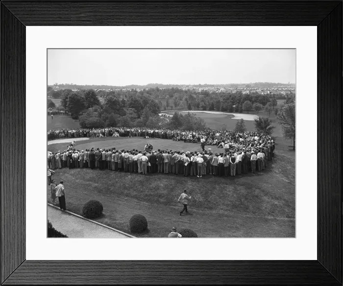 Framed Print : Spectators Crowding in to Watch Byron Nelson Playing Golf Framed Print : Spectators Crowding in to Watch Byron Nelson Playing Golf