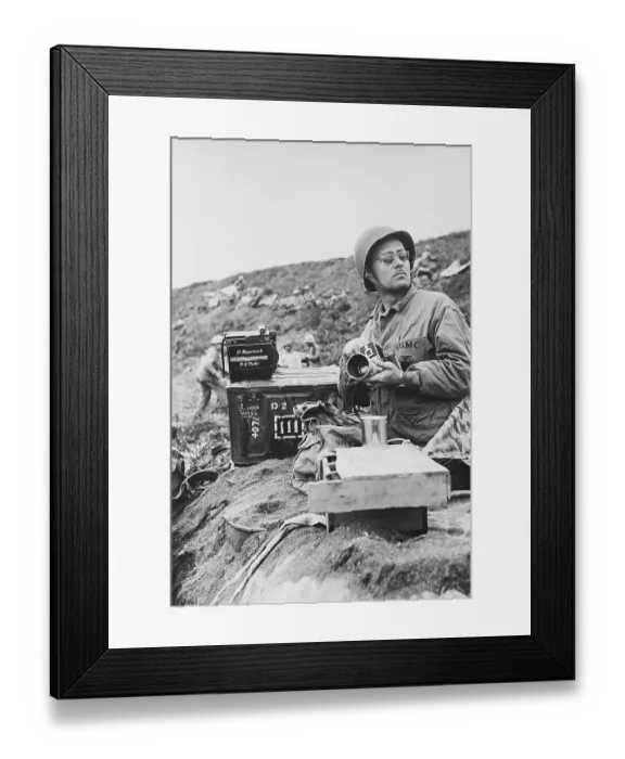 Framed Print : Eugene Smith Holding a Camera