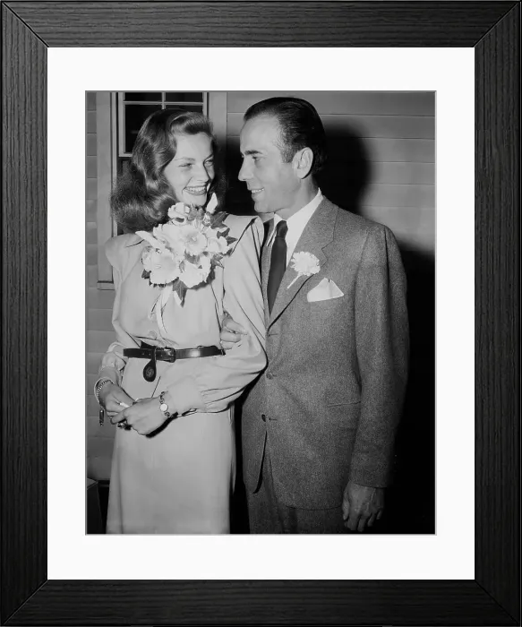 Framed Print : Lauren Bacall & H. Bogart Marry Framed Print : Lauren Bacall & H. Bogart Marry