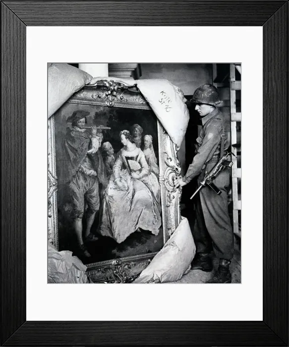 Framed Print : Soldier Uncovering Painting