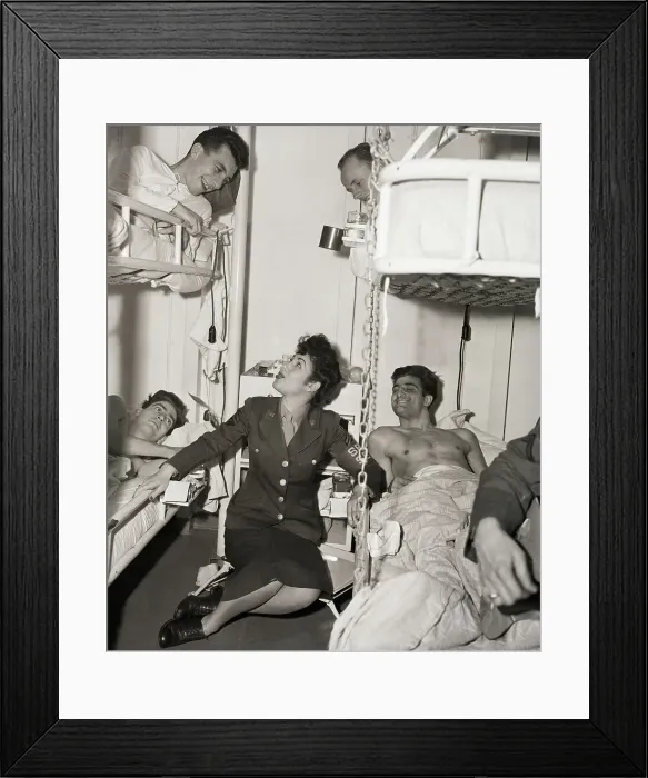 Framed Print : Woman Sings to Wounded Soldiers Framed Print : Woman Sings to Wounded Soldiers