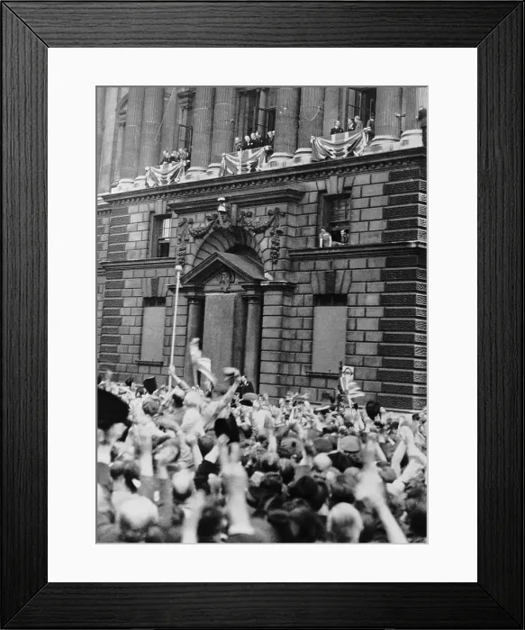Framed Print : Crowd Cheering Winston Churchill