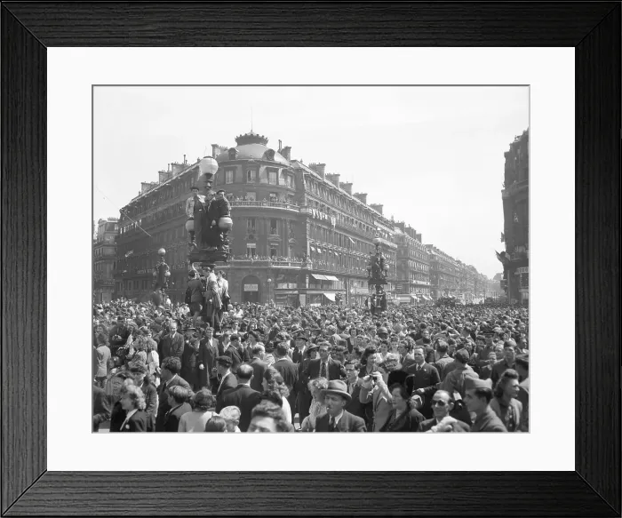 Framed Print : Parisians Celebrating End of War Framed Print : Parisians Celebrating End of War