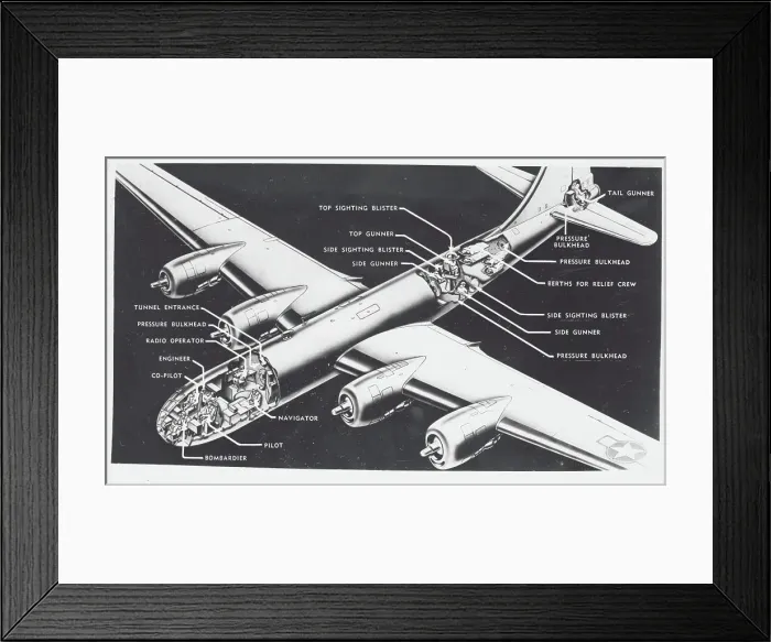 Framed Print : Diagram of B-29 Superfortress Bomber Framed Print : Diagram of B-29 Superfortress Bomber