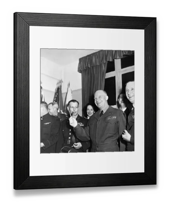 Framed Print : Eisenhower After German Surrender Framed Print : Eisenhower After German Surrender