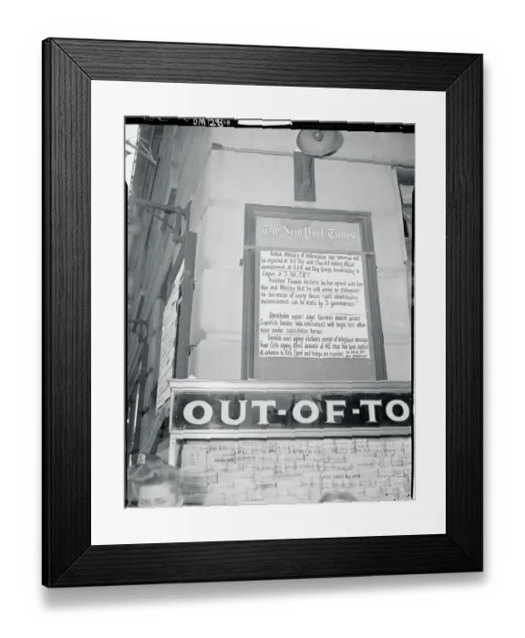 Framed Print : Posted Signs on V-E Day Celebration Framed Print : Posted Signs on V-E Day Celebration