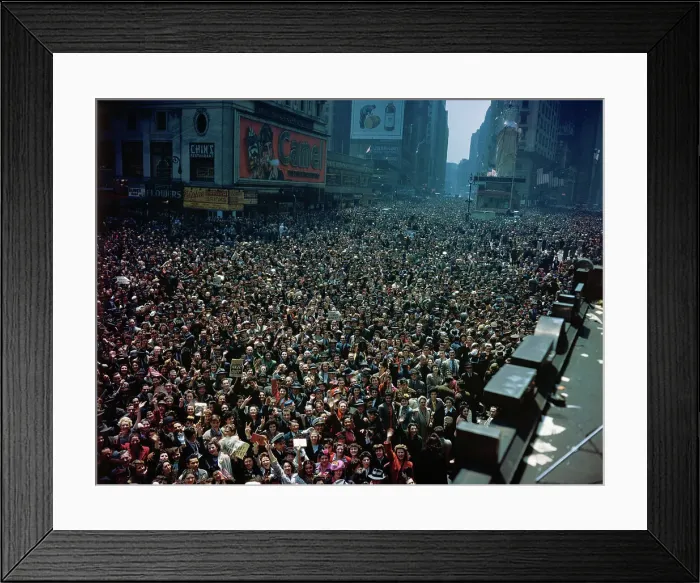 Framed Print : Crowds Celebrating Germany's Surrender Framed Print : Crowds Celebrating Germany's Surrender