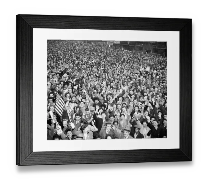 Framed Print : Crowd of Celebrants for V-E Day Framed Print : Crowd of Celebrants for V-E Day