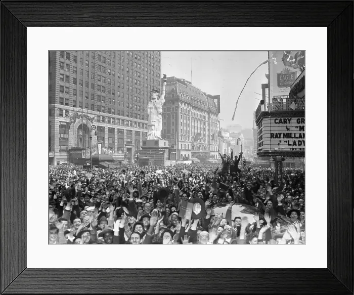Framed Print : Celebrants in Times Square on V-E Day Framed Print : Celebrants in Times Square on V-E Day