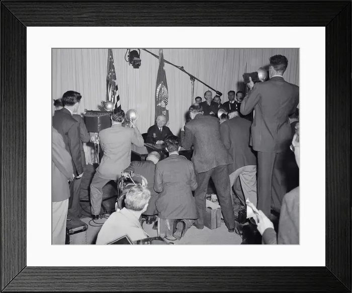 Framed Print : President Truman at VE Day Radio Broadcast Framed Print : President Truman at VE Day Radio Broadcast