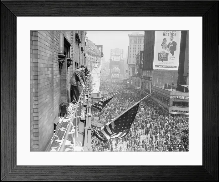 Framed Print : Times Square;Crowd At Ticker Tape Parade Framed Print : Times Square;Crowd At Ticker Tape Parade