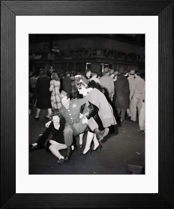 Framed Print : Trio Fall To Ground Ve Day Celebration Framed Print : Trio Fall To Ground Ve Day Celebration