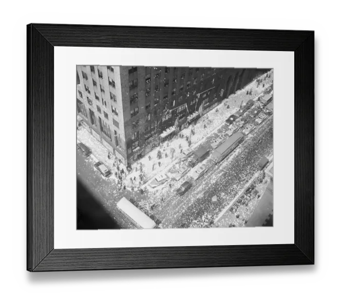 Framed Print : Street Covered With Ticker Tape; V-E Day