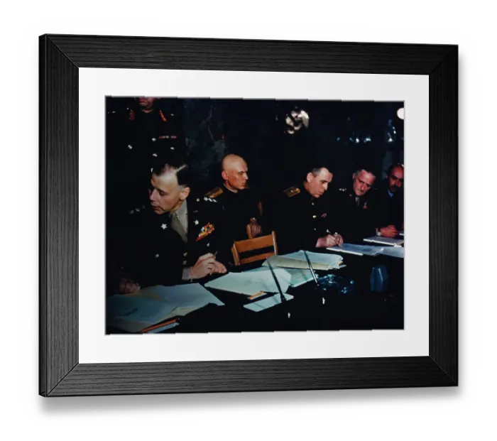 Framed Print : Military Officers Sitting at Table Framed Print : Military Officers Sitting at Table