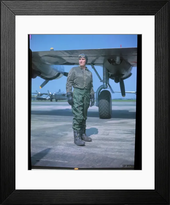 Framed Print : Francis Bodde Wearing Heated Flying Suit Framed Print : Francis Bodde Wearing Heated Flying Suit