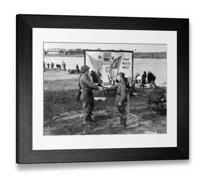 Framed Print : Russian And Us Soldier Shake Hands Framed Print : Russian And Us Soldier Shake Hands