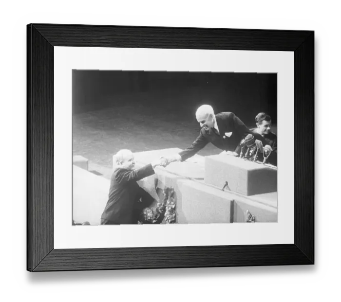 Framed Print : V.M. Molotov and Edward Stettinius Shaking Hands Framed Print : V.M. Molotov and Edward Stettinius Shaking Hands