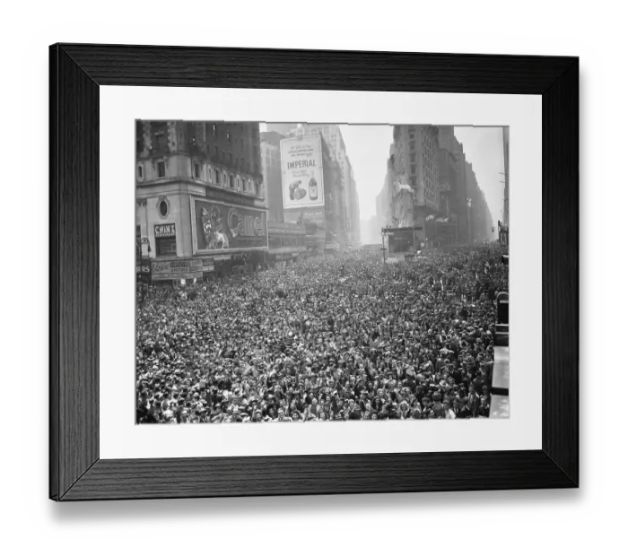 Framed Print : Massive Crowd Celebrating End of World War II Framed Print : Massive Crowd Celebrating End of World War II