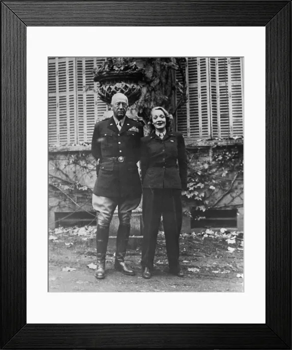 Framed Print : General Patton And Marlene Dietrich Framed Print : General Patton And Marlene Dietrich