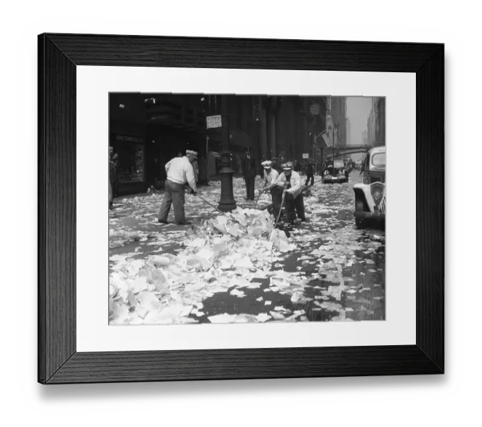 Framed Print : Street Sweepers Cleaning After Parade Framed Print : Street Sweepers Cleaning After Parade