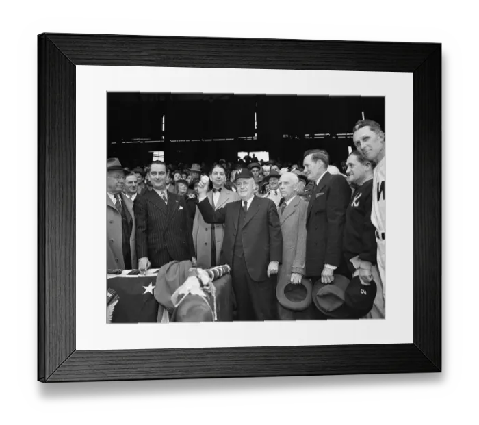 Framed Print : Politicians Participating in Opening Game Events for the Washington Nationals Framed Print : Politicians Participating in Opening Game Events for the Washington Nationals