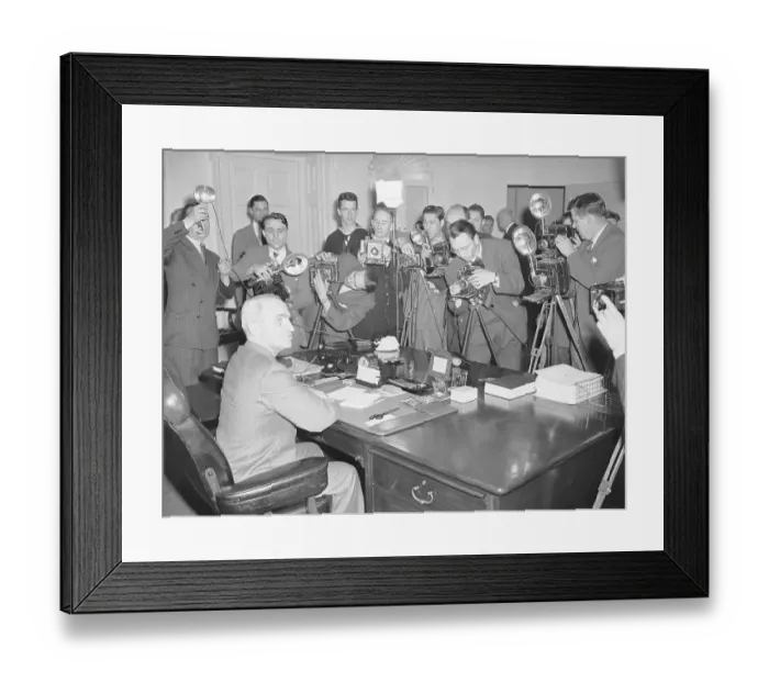 Framed Print : Harry S. Truman with White House Photographers Framed Print : Harry S. Truman with White House Photographers