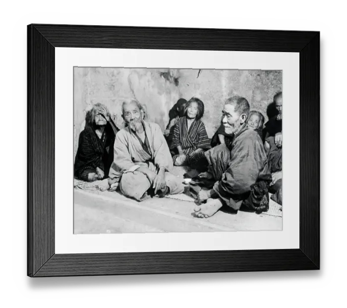 Okinawa Natives Sitting in a Group Print (1945). Art Prints