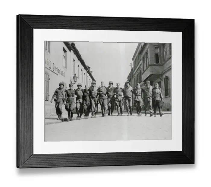 Framed Print : Yanks and Russians Walking in Street