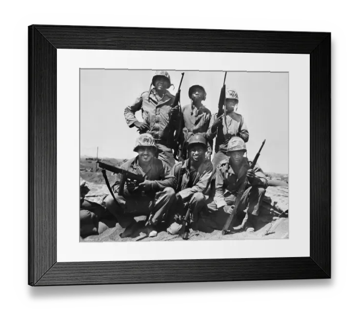 Framed Print : Black Marines on Iwo Jima Framed Print : Black Marines on Iwo Jima
