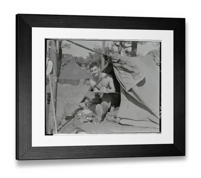 Framed Print : Sergeant Joe Stanes Writing Letter Home Framed Print : Sergeant Joe Stanes Writing Letter Home