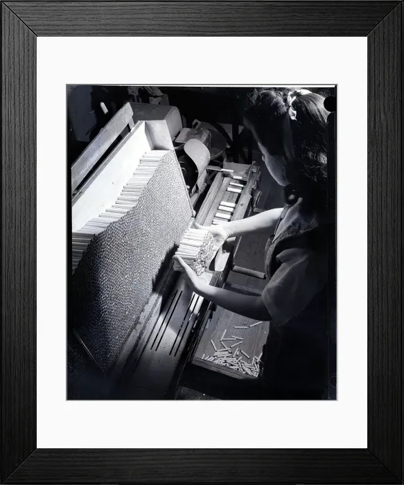 Framed Print : Woman Working Cigarette Machine Framed Print : Woman Working Cigarette Machine