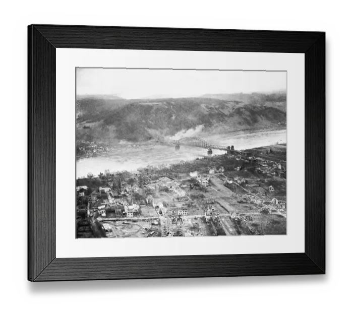 Framed Print : Aerial View of Remagen Bridge Framed Print : Aerial View of Remagen Bridge