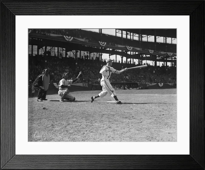 Framed Print : One-Armed Player Peter Gray Batting Framed Print : One-Armed Player Peter Gray Batting