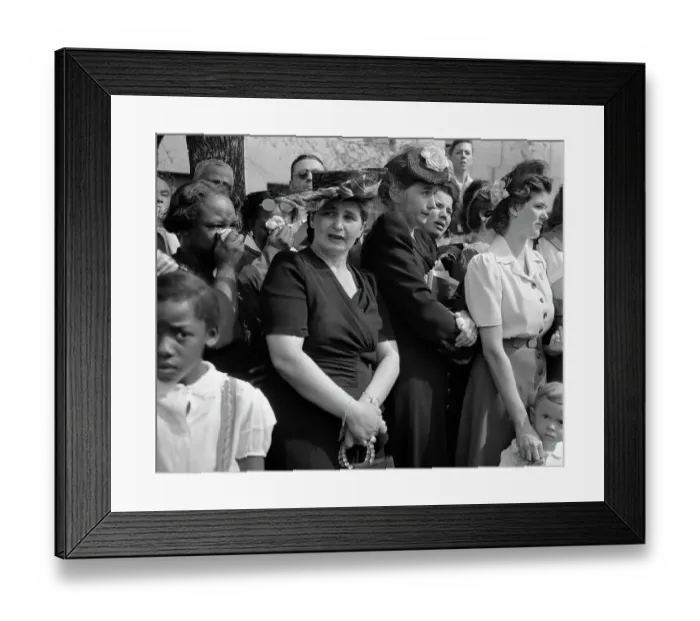 Framed Print : Mourners Watch FDR's Funeral Procession Framed Print : Mourners Watch FDR's Funeral Procession