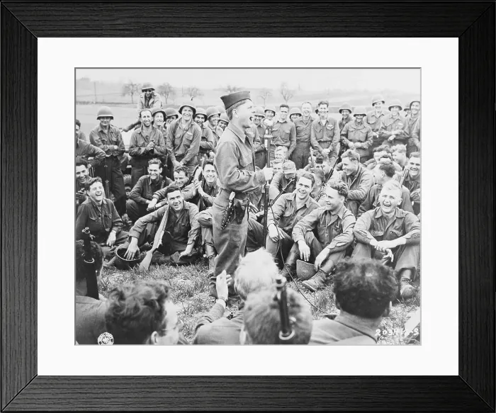 Framed Print : Mickey Rooney Entertaining American Troops in Germany