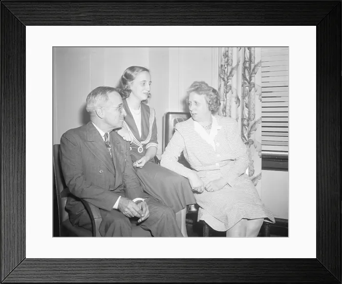 Framed Print : Harry S. Truman, Margaret Truman, and Elizabeth Truman Framed Print : Harry S. Truman, Margaret Truman, and Elizabeth Truman