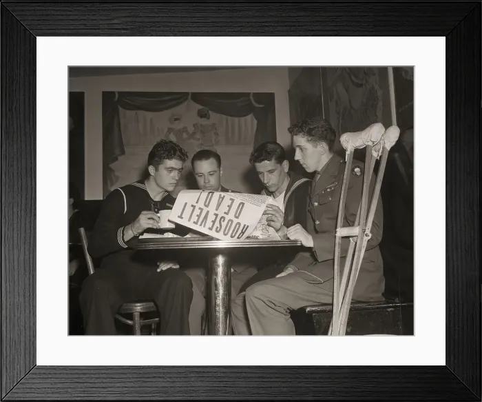 Framed Print : Reading of Roosevelt's Death Framed Print : Reading of Roosevelt's Death