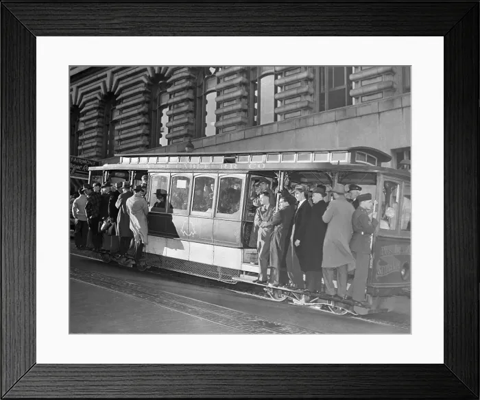 Framed Print : Cable Car Packed With People Framed Print : Cable Car Packed With People