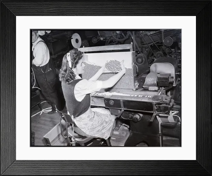 Framed Print : Woman Seated At Cigarette Machine Framed Print : Woman Seated At Cigarette Machine