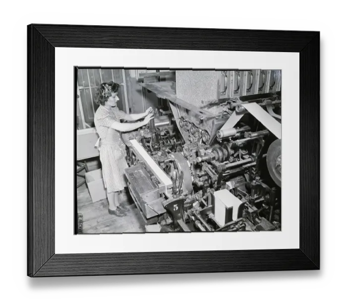 Framed Print : Woman Working At Cigarette Packaging Framed Print : Woman Working At Cigarette Packaging