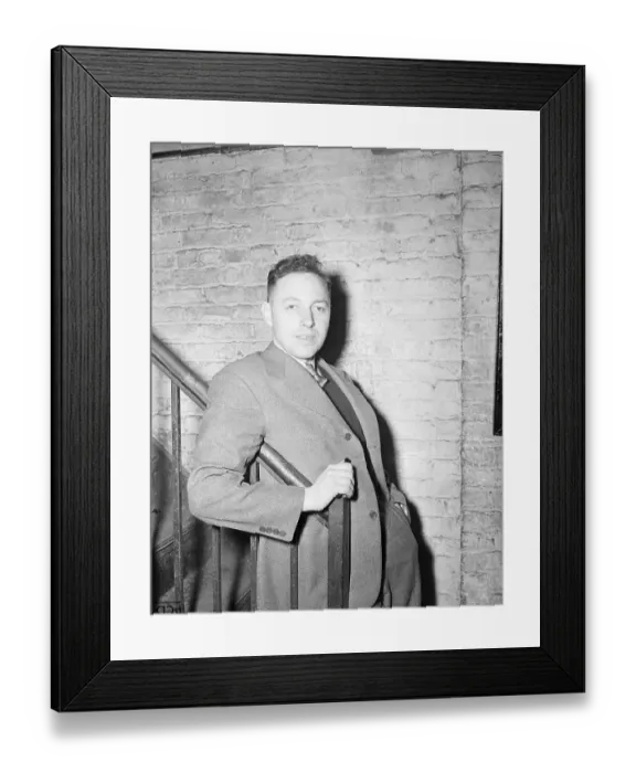 Framed Print : Tennessee Williams Standing by Handrail Framed Print : Tennessee Williams Standing by Handrail